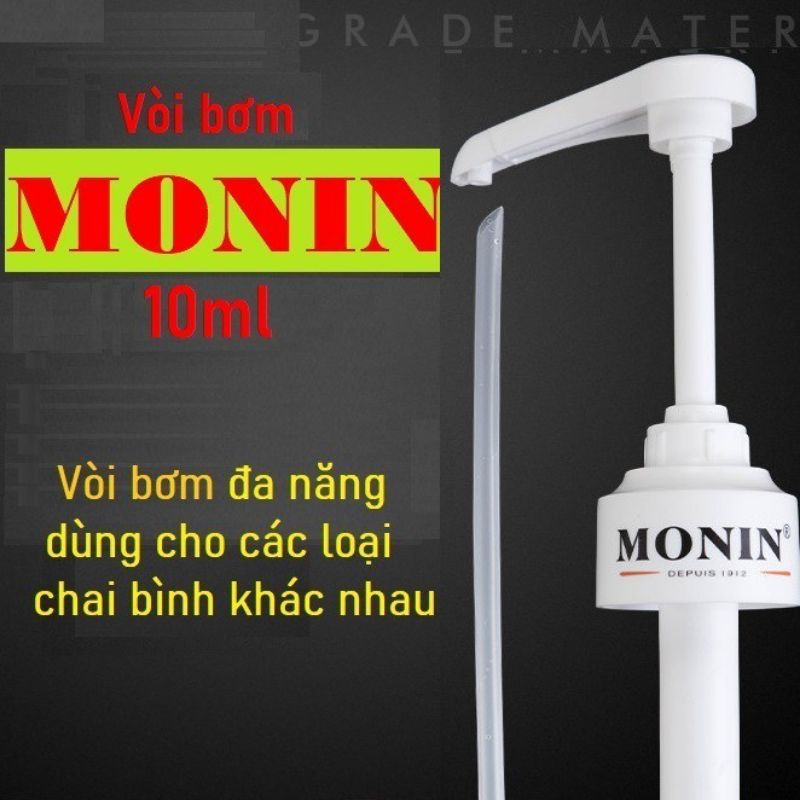 Vòi bơm siro MONIN 10ml đa năng pha chế (dành cho chai thủy tinh MONIN,Torani, Tessi, Giffard, Maulin, Golden Farm,..)