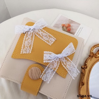 💖💖Kẹp tóc nơ ren trắng đơn giản cho nữ