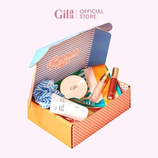 Set GILAA SUMMER VIBES BOX (Phấn nước DD Cushion 13g + Son kèm lì 5g + Son dưỡng 3.6g + Kem dưỡng ban ngày 40 ml)