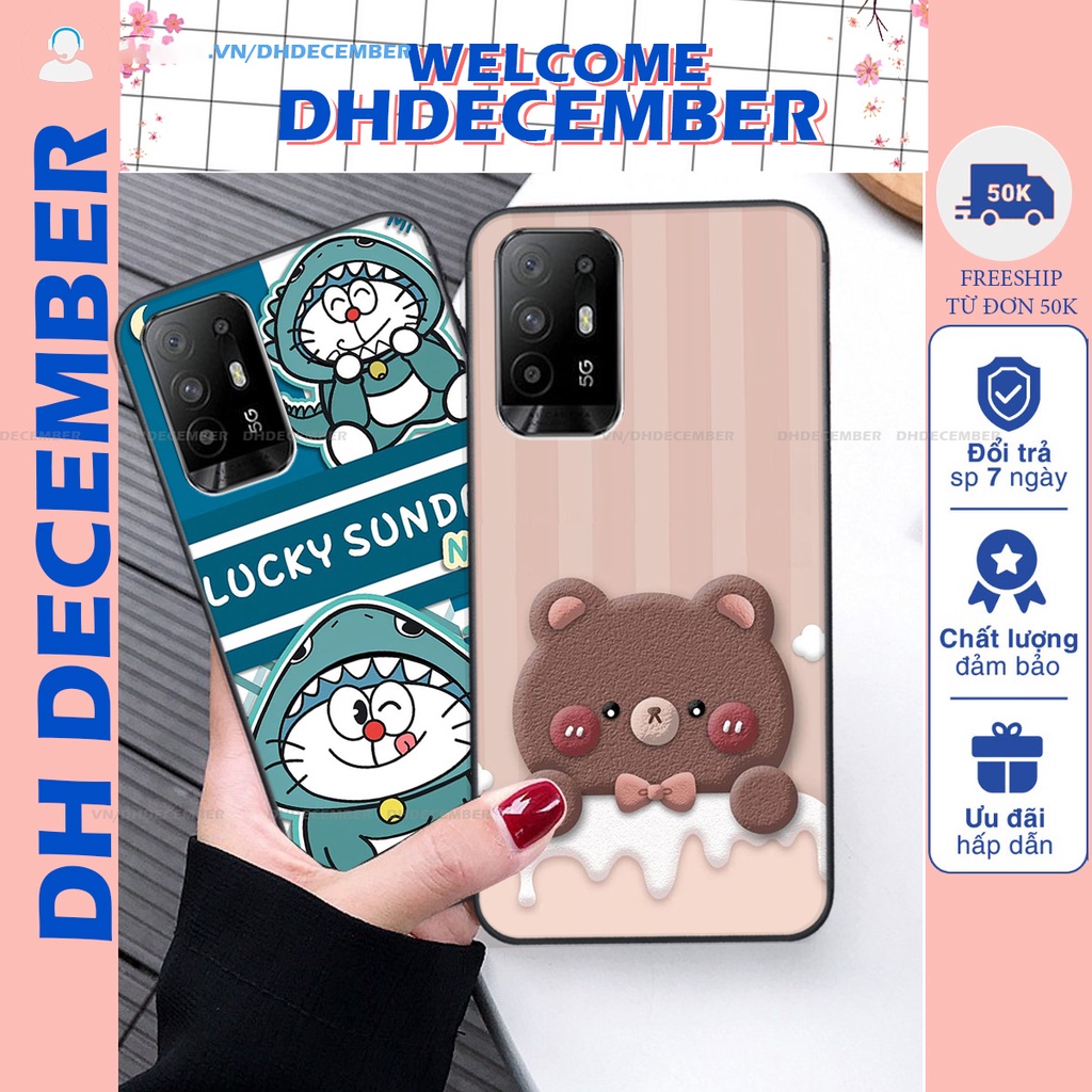 Ốp lưng Oppo A94 5G in hình gấu K@ws, gấu nâu, dor@emon RẺ- ĐẸP- BỀN