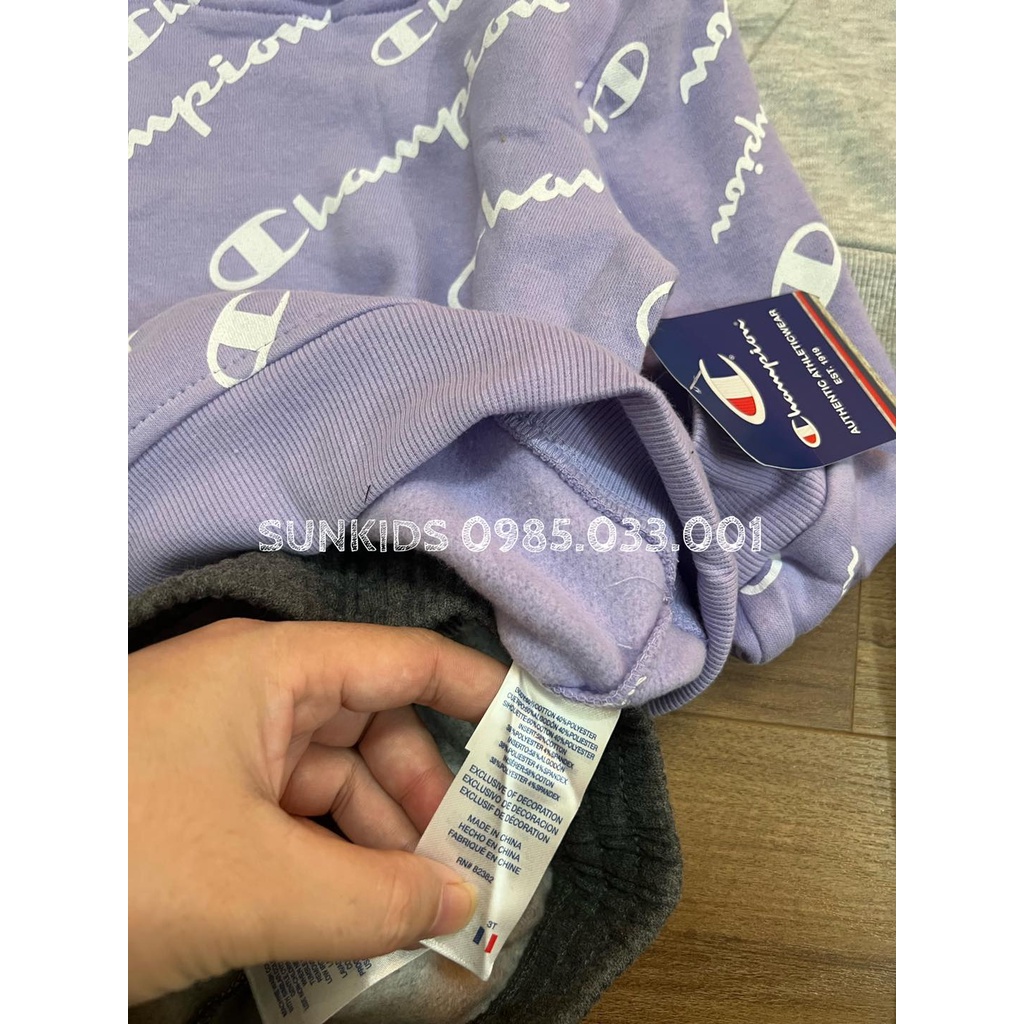 Bộ thu đông hoodie Champion cho bé