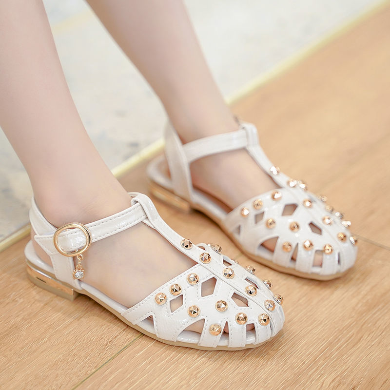 Giày sandal bằng da PU phong cách La Mã Giày Dép Bé Gái 3 Tháng-4 Tuổi Thương Hiệu