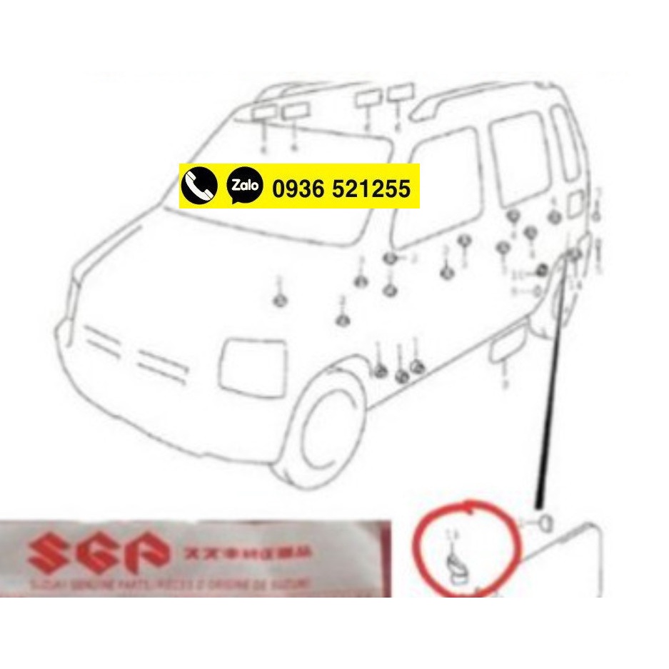 Tấm kẹp mở nắp bình xăng Nẩy mở nắp đổ xăng Suzuki Wagon R+ 2001-2007 Hàng chính hãng Suzuki
