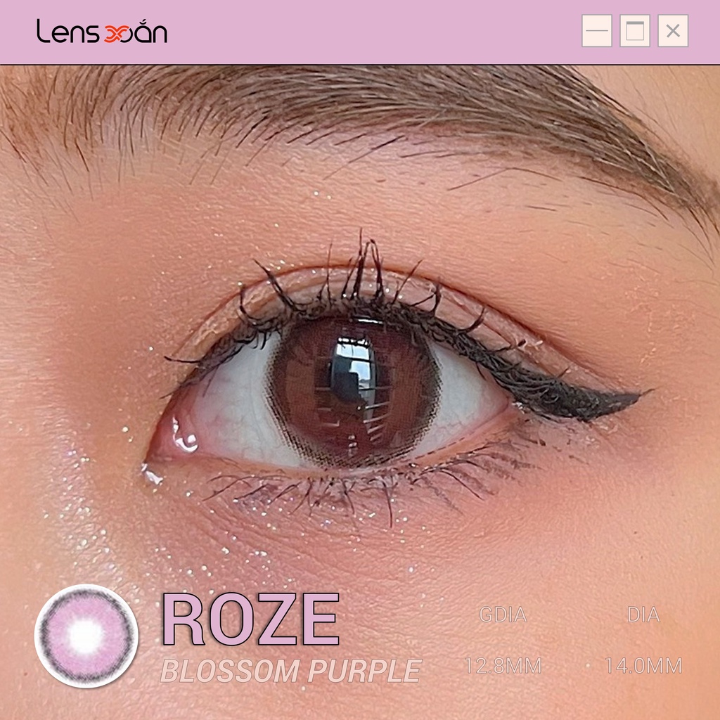 KÍNH ÁP TRÒNG ROZE BLOSSOM PURPLE CỦA B.S.COR: LENS HỒNG TÍM SIÊU TỰ NHIÊN 6 tháng | Lens Xoắn (GIÁ 1 CHIẾC, ĐỌC LƯU Ý)