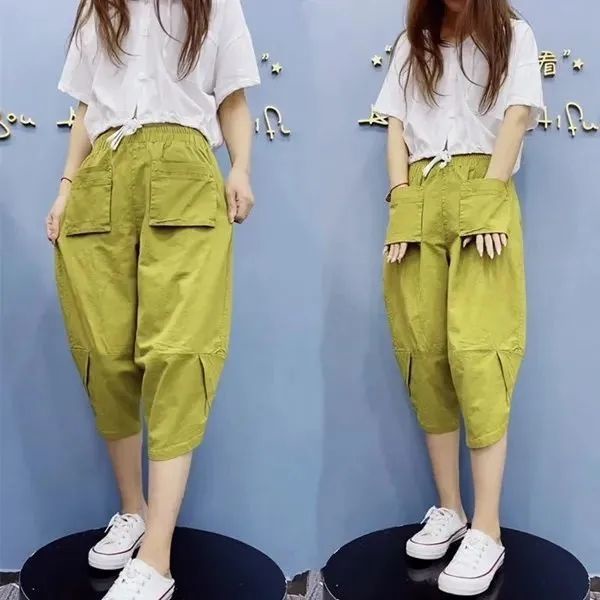 Quần Short Harem Mỏng Dáng Rộng Lưng Cao 27% Phong Cách Thời Trang Mùa Hè Hàng Mới Dành Cho Bạn Nữ