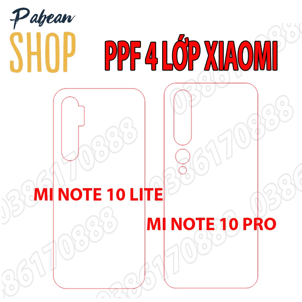 Dán lưng PPF 4 lớp chống va đập cho XIAOMI MINOTE 10 LITE/ MINOTE 10 PRO