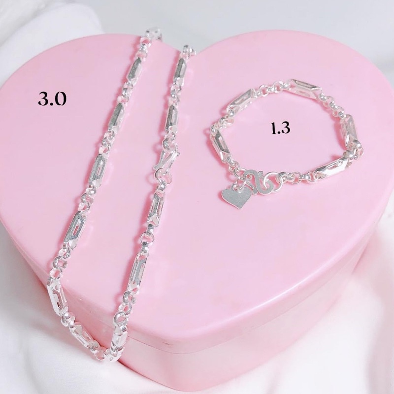 Bộ vòng cổ bạc, vòng tay bạc nguyên chất cho bé M06 Minh Thoa Silver