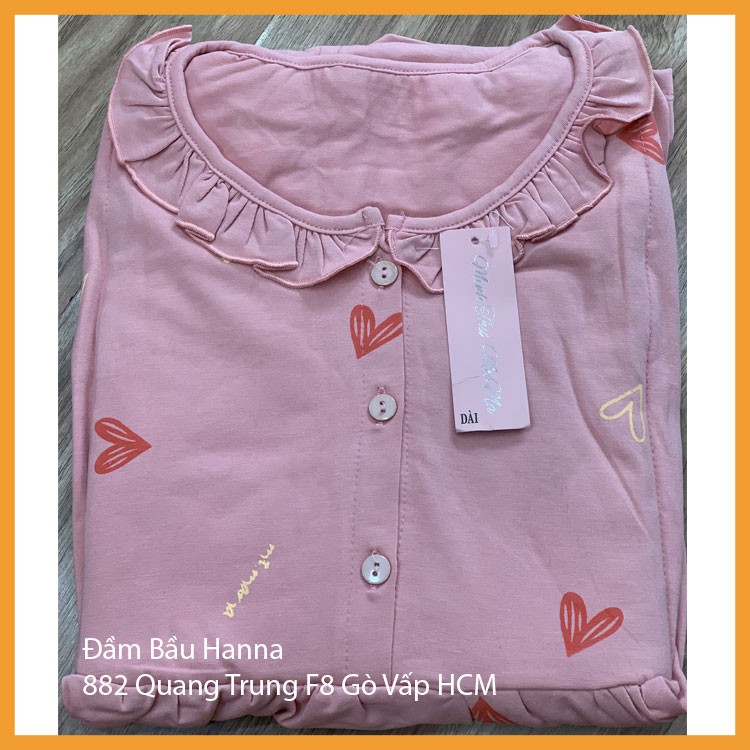 [SIZE 40-75KG] Đồ bộ bầu dài và cho bé ty mặc bầu và sau sinh, có khóa cho bé ty, vải thun cotton cao cấp thoáng mát