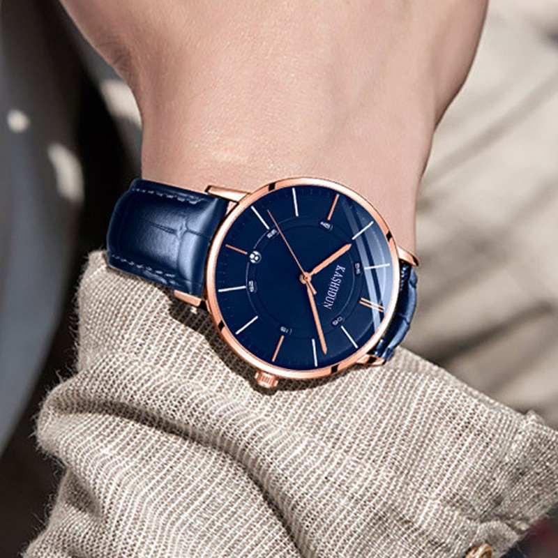 Đồng Hồ Nam KASHIDUN 8106 Dây Da Trẻ Trung có lịch ngày | BigBuy360 - bigbuy360.vn