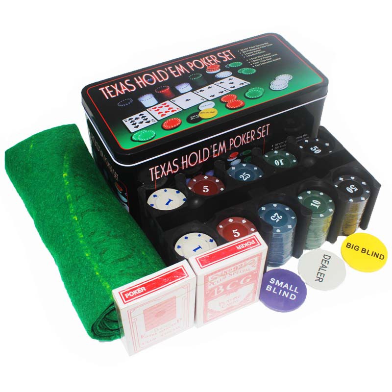 Bộ Phỉnh 200 Chip Poker Texas Holdem Hold'em Blackjack Full Hộp