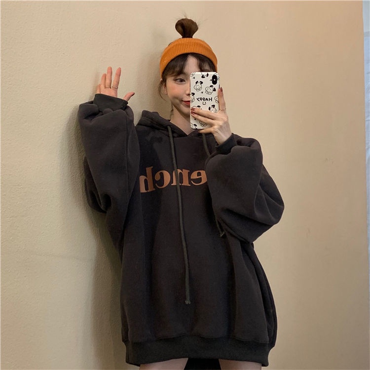 COZOK Áo Hoodie Dáng Rộng Dài Tay Thời Trang Cá Tính