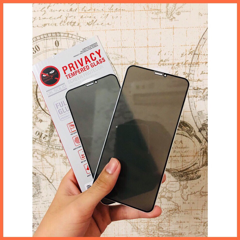 Kính CƯỜNG LỰC FULL MÀN CHỐNG NHÌN TRỘM DÀNH CHO IPHONE - HẠN CHẾ BÁM VÂN TAY-6 đến 15 Pro max