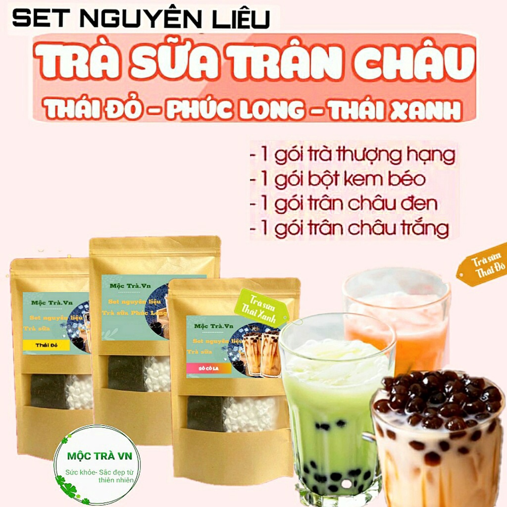 Trà sữa Phúc Long, trà sữa Thái Xanh, nguyên liệu tự pha, Thái đỏ