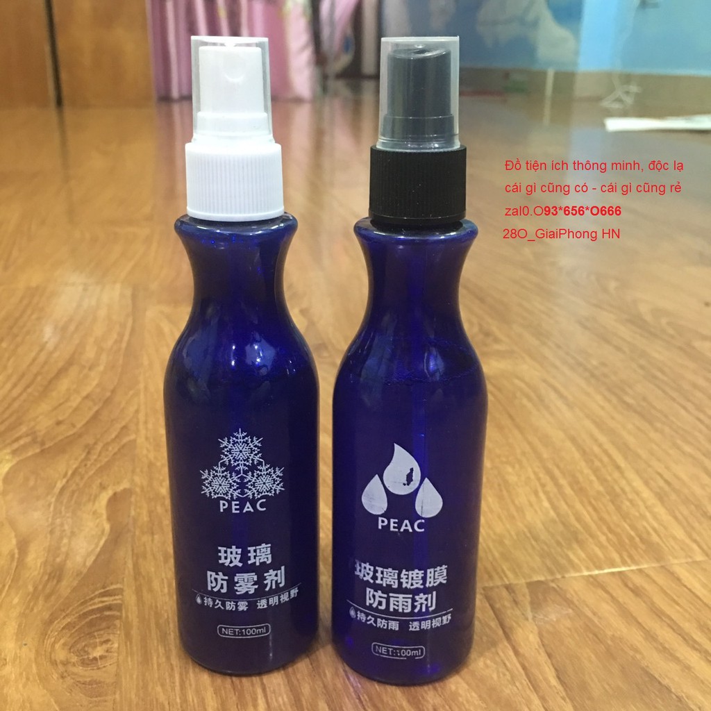 Chai xịt nano chống bám nước cho gương, kính cho xe ô tô – Bình xịt Peac chống mưa, chống mờ kính đeo