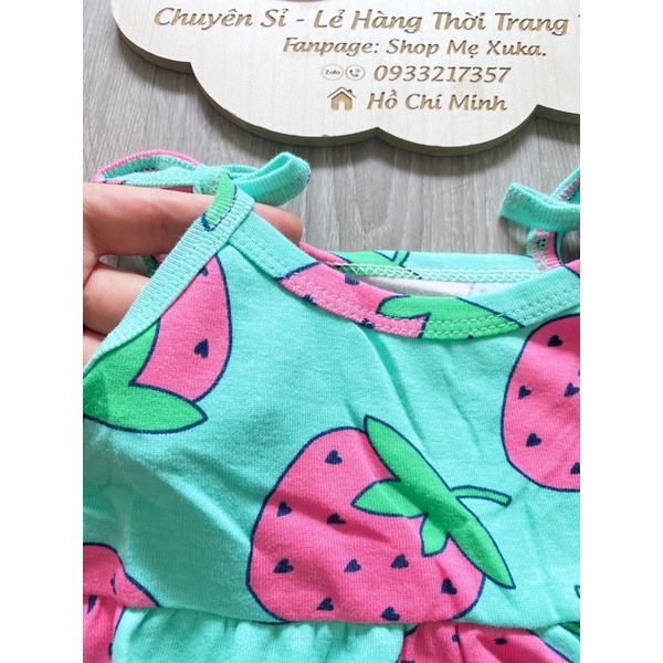 Váy thun 2 dây thắt nơ bé gái