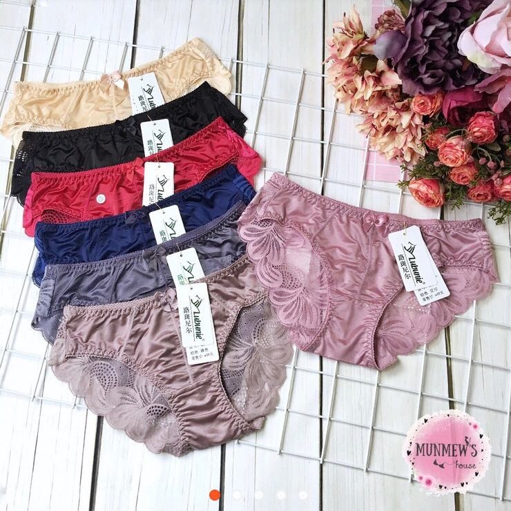 5 Quần Chíp Satin Ren Nơ Cao Cấp