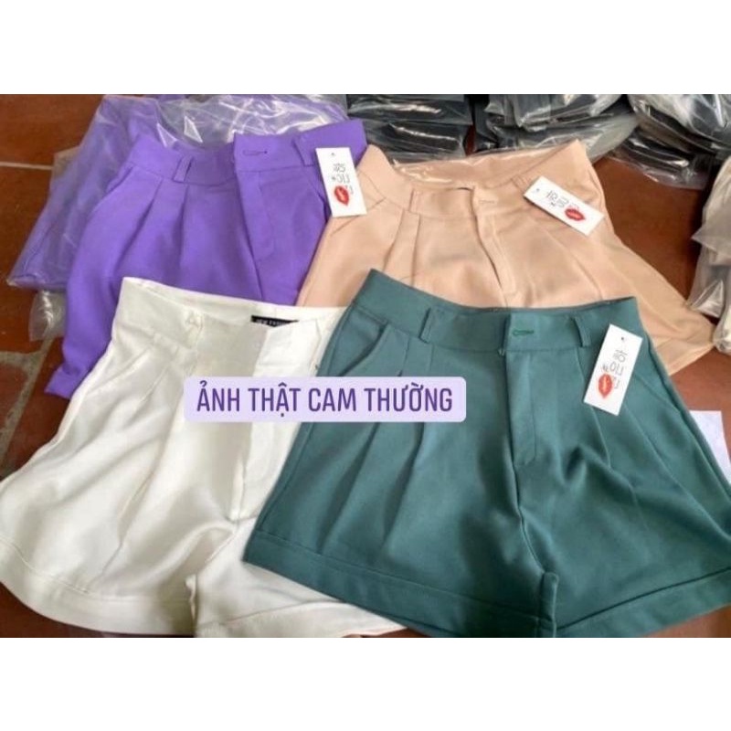 Quần short nữSiêu HOTvải tuyết mưa mềm mịn mát đứng dáng form xinh gập gấu cá tính || [ANVU STORE]