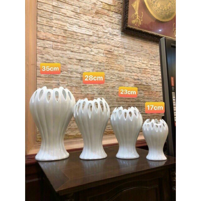 BÌNH SỨ TRẮNG CẮM HOA(60- 90k)