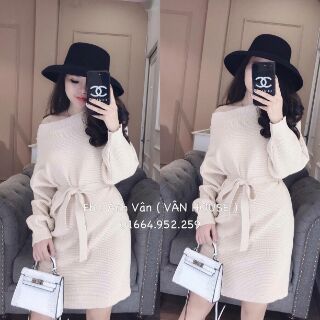 MITI_STORE_ VÁY LEN LỆCH VAI CÁNH DƠI !!!!