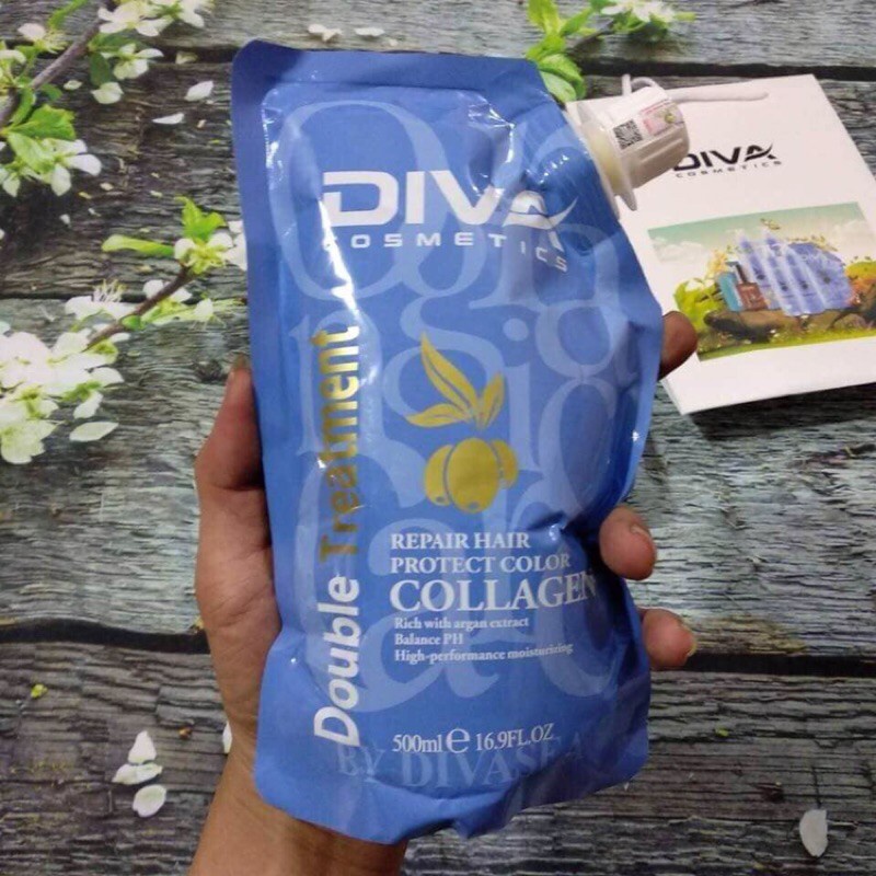 DIVA - Dầu Hấp Ủ Dưỡng Ẩm Phục Hồi Siêu Mềm Mượt Diva Collagen 500ml