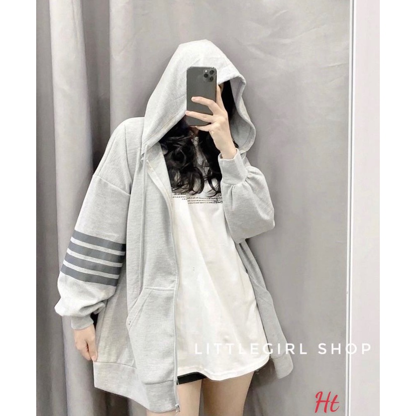 Áo khoác nỉ cotton 4 sọc tay nhiều màu HTH0921