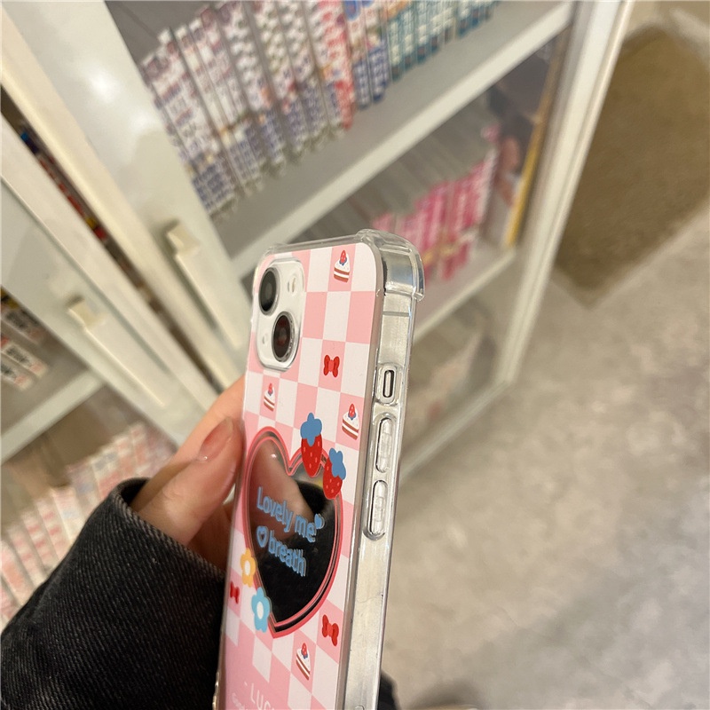 Ốp lưng iphone Ốp Điện Thoại Tráng Gương Họa Tiết Bánh Kem Cho Iphone 11Promax 14pro 6/6splus/7/7plus/8/8plus/x/xr/xs/11/14pro/13/pro/max/plus/promax Dinuo case