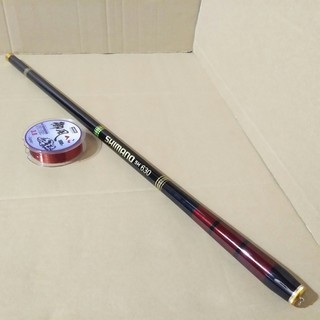 Cần Câu Tay Shimano 6m3 Đen Đỏ Vàng Full Size - Tặng Kèm 100m Cước Shimano