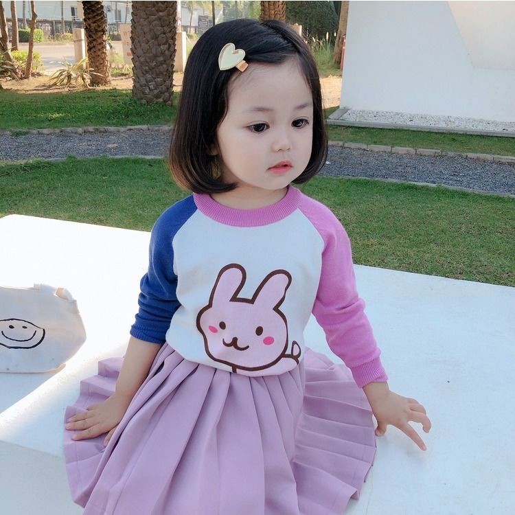 Áo Sweater Dệt Kim Mỏng Dáng Rộng In Hoạt Hình Thời Trang Thu Đông Cho Bé