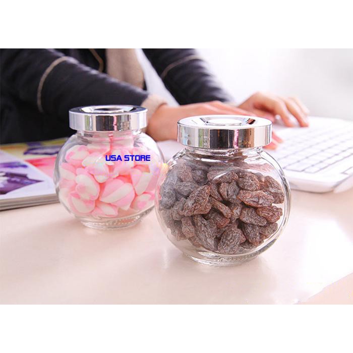#Bộ 10 Hũ Thủy Tinh 110ml Đựng Gia Vị Tứ Quý Có Nắp US04801