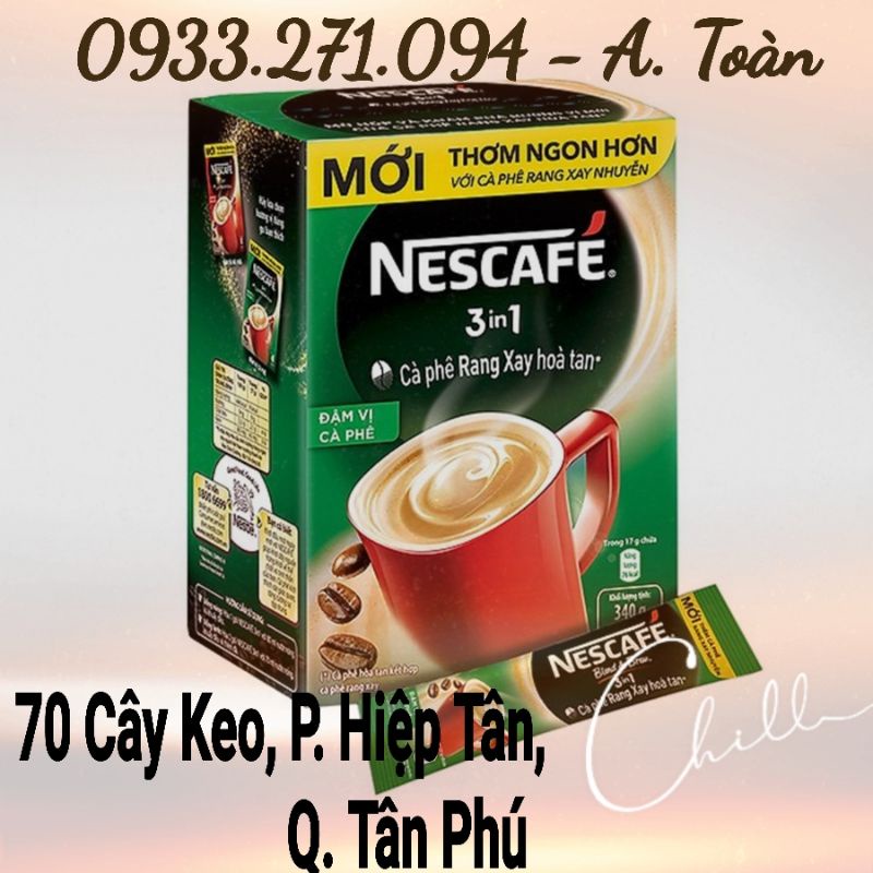 Cà phê rang xay hòa tan NesCafé 3 in 1 đậm vị cà phê hộp 340g - Cafe rang xay Nescafe đậm vị cà phê 340gr (20 gói x 17g)