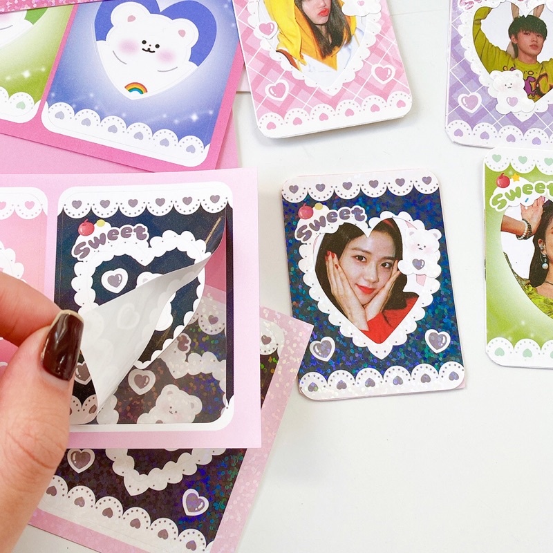 Set photo frame gấu siêu dễ thương_khung dán trang trí card