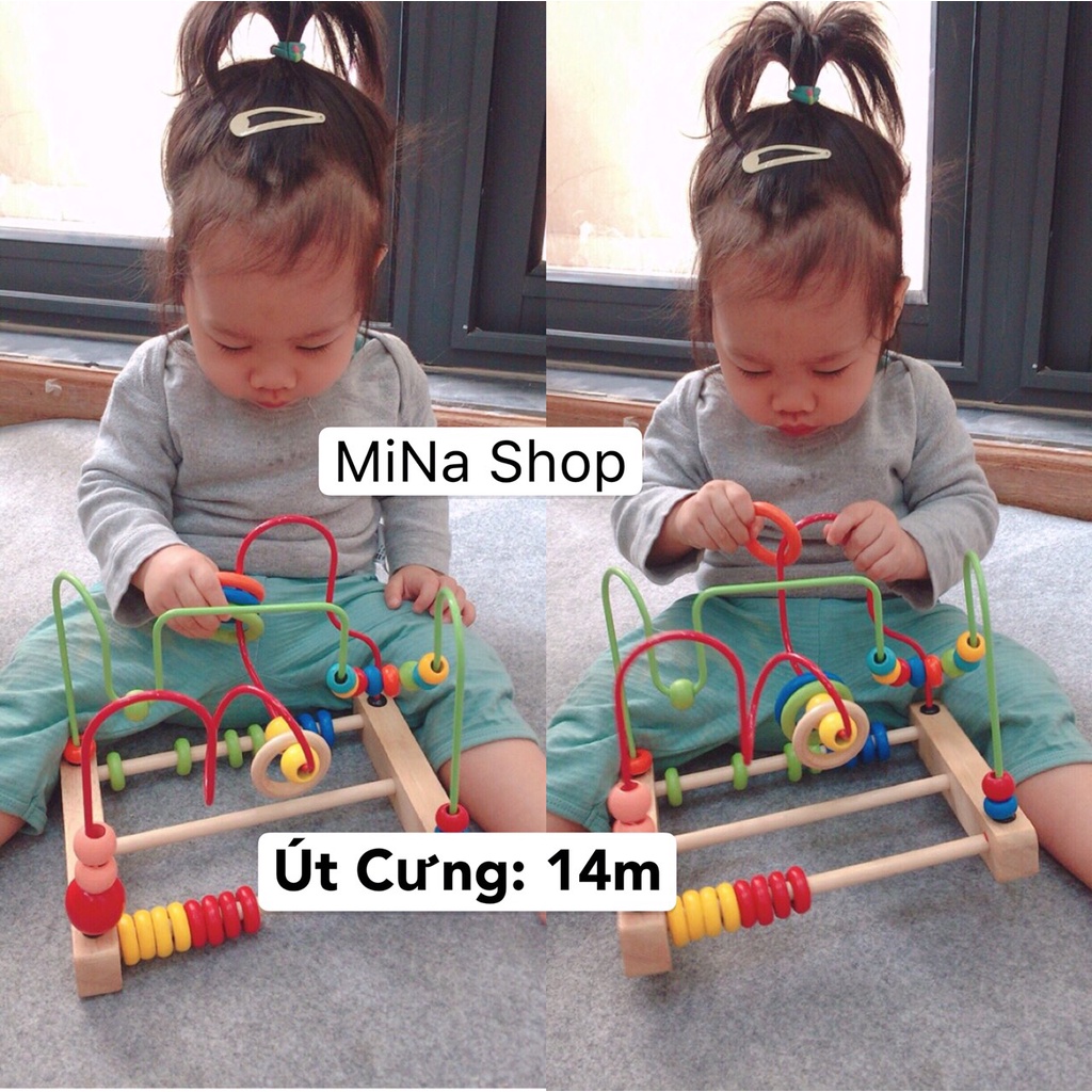 Đồ chơi trí tuệ gỗ an toàn cho bé, mê cung luồn hạt giúp rèn luyện tính tập trung, phát triển vận động tinh cho trẻ