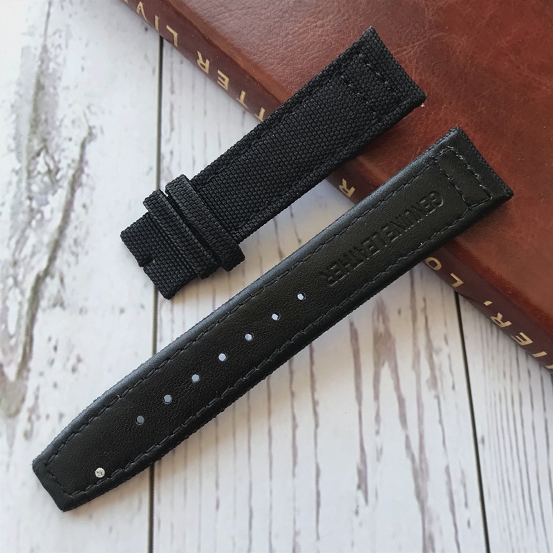 IWC thay thế IWC IWC Pilot Bồ Đào Nha Dây đeo bằng da Nylon canvas Dây đeo đồng hồ 20 21 22mm Nam