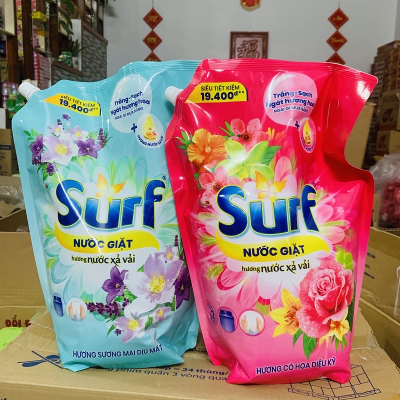 Mẫu Mới]Nước Giặt Surf Túi 3,5-3,8Kg Hương Hoa Cỏ/Sương Mai