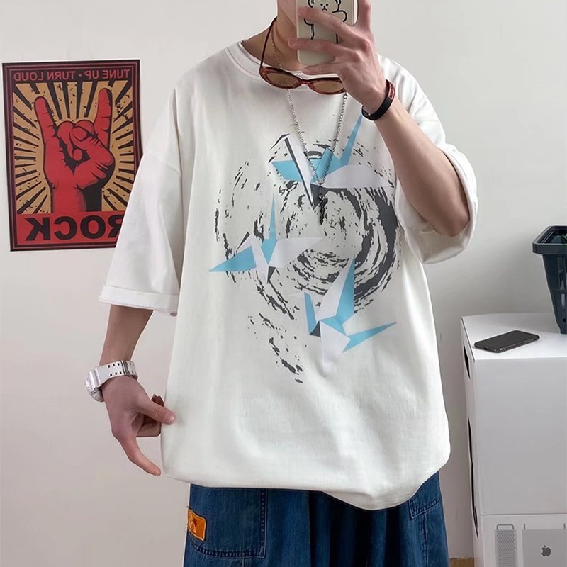 Áo Thun Tay Ngắn Cổ Tròn Dáng Rộng In Họa Tiết Hoạt Hình Thoải Mái Thời Trang Mùa Hè Cho Nam Và Nữ size M-5XL
