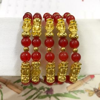 Vòng tay tỳ hưu đỏ ( 5 con tỳ hưu)