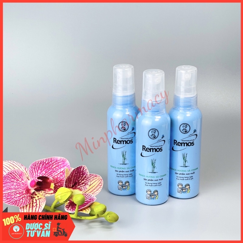 XỊT CHỐNG MUỖI REMOS MENTHOLATUM DẠNG PHUN SƯƠNG Hương Sả Chanh - Minpharmacy