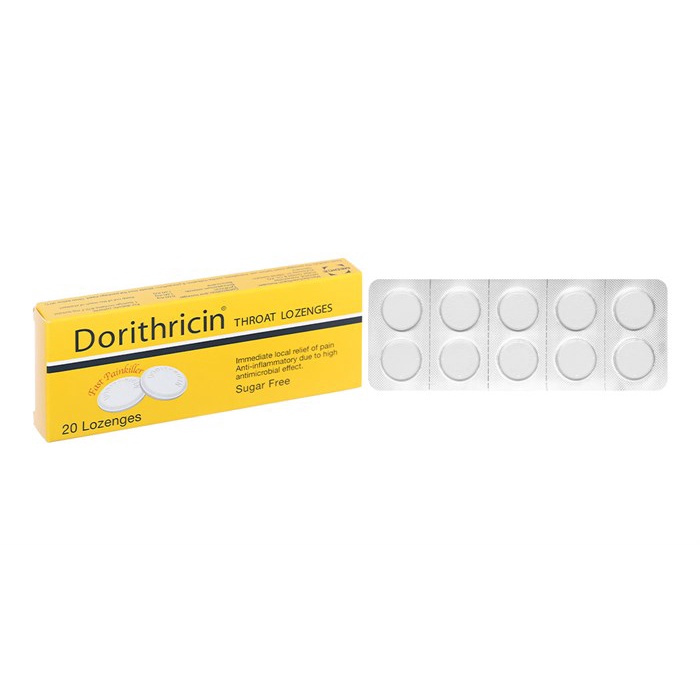 Viên ngậm Dorithricin hộp 20 viên. Kẹo ngậm ho