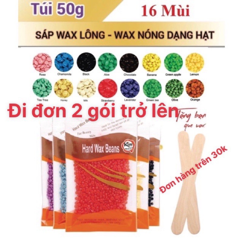 (HCM) Sáp wax viên nóng dạng hạt Hard wax beans 50g siêu triệt lông