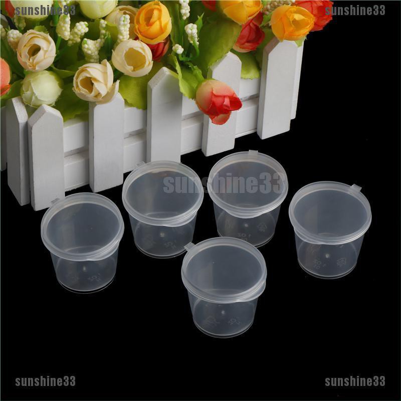 Set 100 Cốc Đựng Nước Sốt / Thực Phẩm Bằng Nhựa Trong Suốt Dùng Một Lần