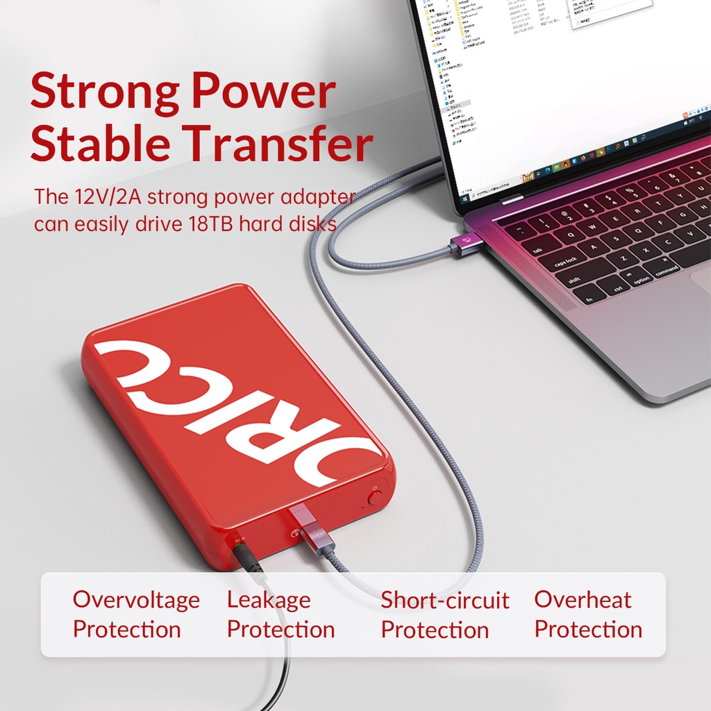 Orico Hộp Đựng Ổ Cứng 3.5 Inch Type-C 6Gbps HDD UASP / TRIM Protocol 18TB Max Cho Laptop Notebooks (CP35)
