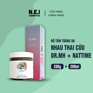 Bộ tắm trắng da Dr.MH Mulgwang - Sữa tắm trắng da, Tẩy da chết body - hàng chính hãng