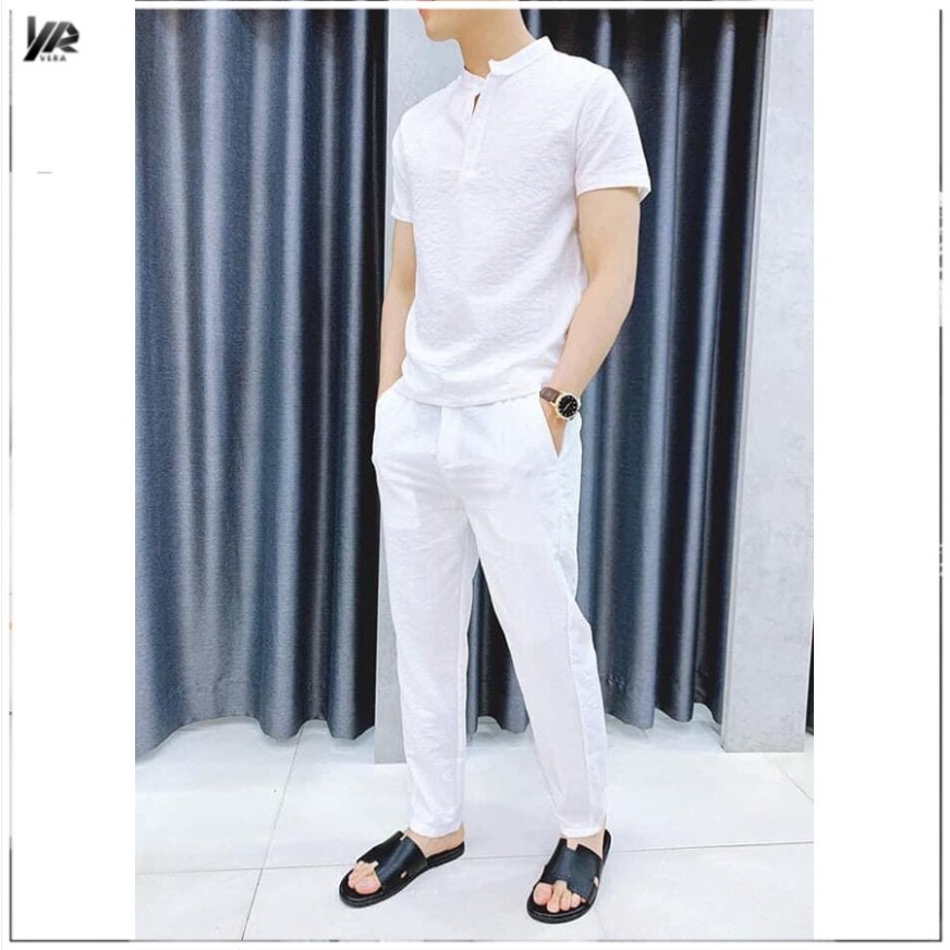 HÀNG CAO CẤP - Bộ Đũi Nam Quần Dài Áo Cộc (Mát - Nhẹ Như Không) Phong Cách Thời Trang Cao Cấp Trẻ Trung Hiện Đại - hàn