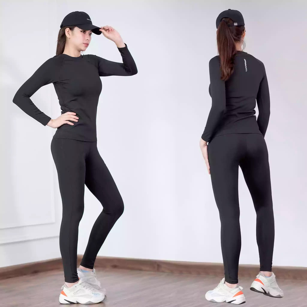 Bộ thể thao Quần Genmax V3 - Áo dài tay Gladimax Pro Trainnning GTN02 cho tập gym, chạy bộ, tập yoga