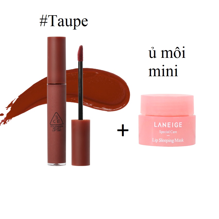 Son 3.c.e velvet lip tint màu đỏ gạch nâu taupe