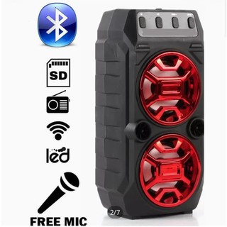 Loa bluetooth sừng đôi -kẹo kéo tặng mic hát,loa karaoke,hỗ trợ thẻ nhớ,nghe đài FM,âm thanh siêu hay