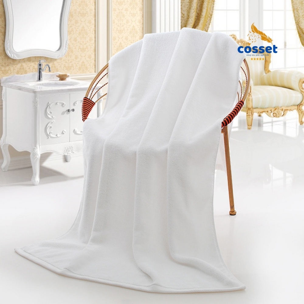 Khăn Tắm Khách Sạn COSSET – Cotton 100% - Sợi se đôi cao cấp - Thấm hút cực tốt - Kích thước 70 x 140 cm quấn quanh