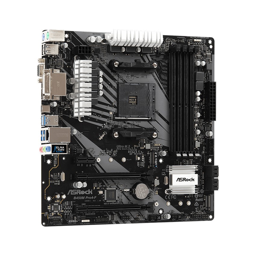 Mainboard ASROCK B450M PRO 4-F (AMD B450M, Socket AM4, m-ATX, 4 khe RAM DDR4) | BigBuy360 - bigbuy360.vn