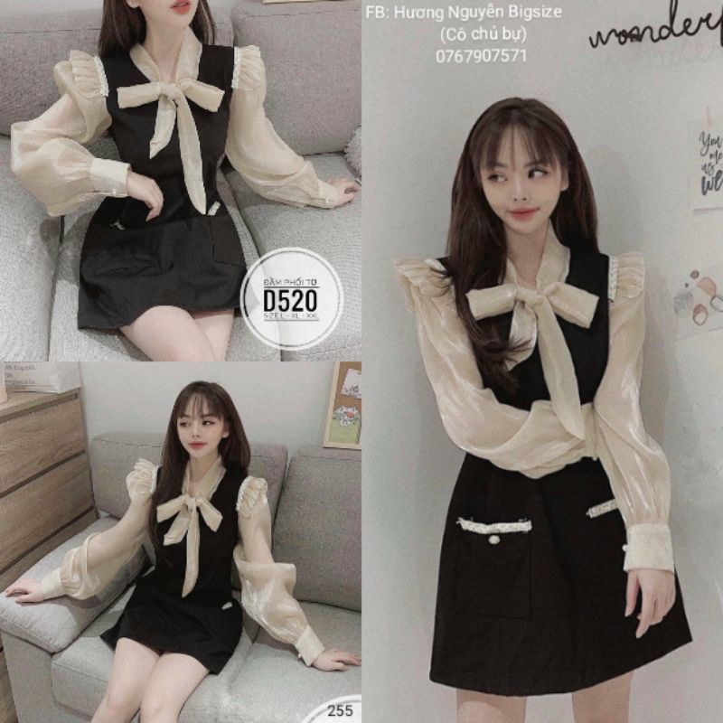 BIGSIZE ĐẦM PHỐI TƠ D520