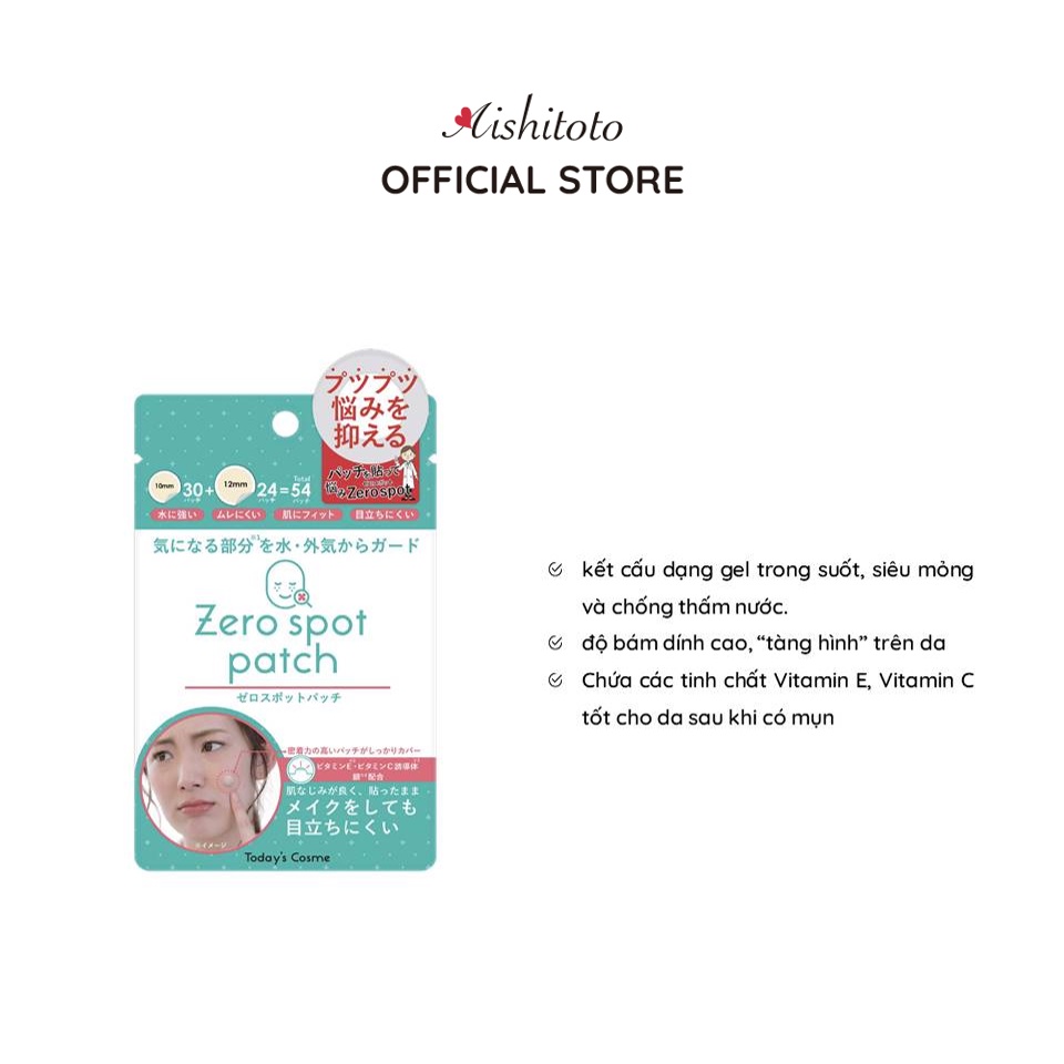 Miếng Dán Mụn Aishitoto Nhật Bản - Zero Spot Patch